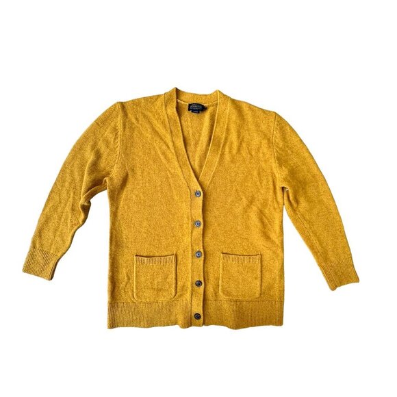 Pendleton Mustard Shetland Wool Boyfriend Cardigan Sweater S NWOT - Picture 1 of 11